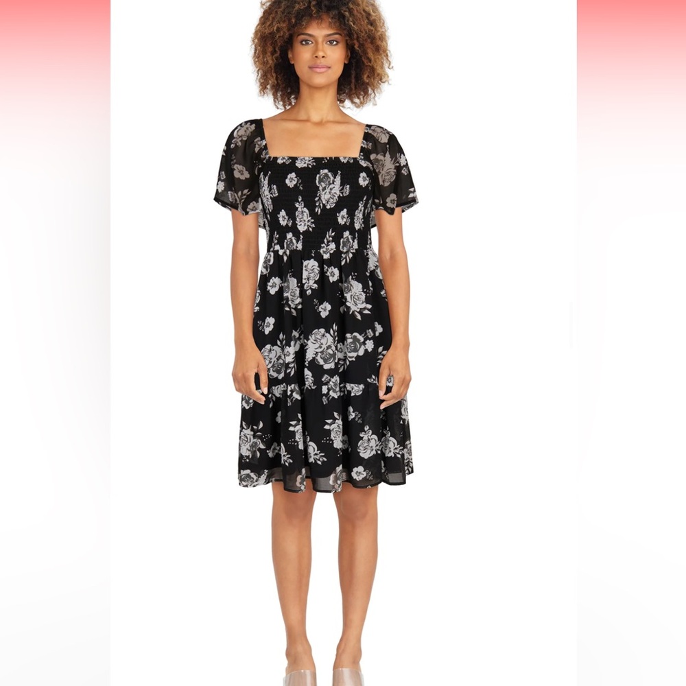 Smocked Chiffon Dress